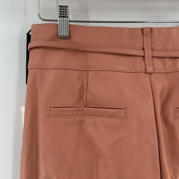 Anthropologie Blank NYC Chelsea Faux Leather Cropped Belted Pants in Peach 29 NW - Picture 8 of 9